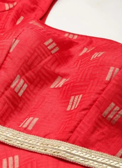 Red Art Silk Maxi Dress Festive Wear -Mahra Clothing Shop Red Art Silk Maxi Dress DRBS02302204 rrc1