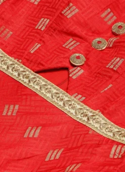 Red Art Silk Strap Neck Style Maxi Dress Festive Wear -Mahra Clothing Shop Red Art Silk Strap Neck Style Maxi Dress DRBS02301108 rrc3