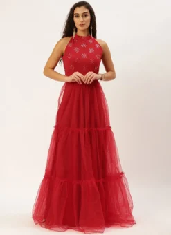 Red Georgette Embroidered Dress Festive Wear 10 Red Georgette Embroidered Dress Festive Wear -Mahra Clothing Shop Red Georgette Embroidered Dress DRBS02211138 u