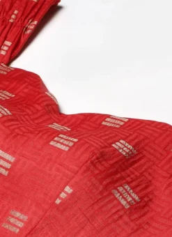 Skirt From Red Jacquard Crop Top N Skirt With Cape After Six Wear -Mahra Clothing Shop Red Jacquard Crop Top N Skirt With Cape IWBS02301050 rrc1