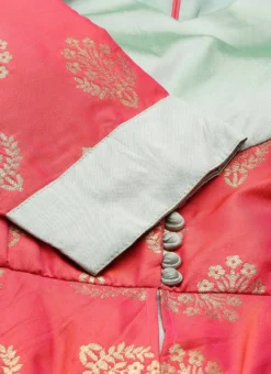 Red Jacquard N Sea Green Anarkali Suit Festive Wear -Mahra Clothing Shop Red Jacquard N Sea Green Anarkali Suit SLBS02204846 rrc1