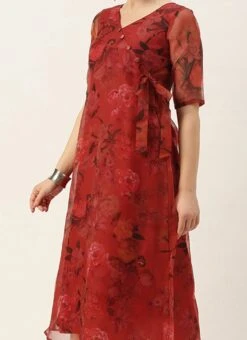 Red N Off White Printed Palazzo Set After Six Wear