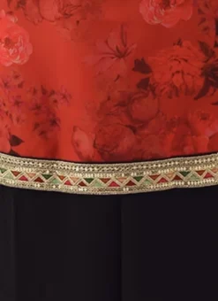 Red Printed Organza Calf Length Top Festive Wear 15 Red Printed Organza Calf Length Top Festive Wear -Mahra Clothing Shop Red Printed Organza Calf Length Top KRBS02307700 rrc4