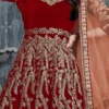 Red Velvet Anarkali Suit Party Wear
