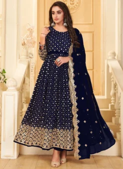 Royal Blue Georgette Mirror Embroidered Anarkali Suit Party Wear 6 Royal Blue Georgette Mirror Embroidered Anarkali Suit Party Wear -Mahra Clothing Shop Royal Blue Georgette Mirror Embroidered Anarkali Suit SLSAJ31381113 u