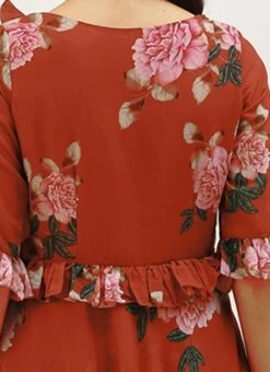 Rust Georgette Digital Printed Gown After Six Wear 13 Rust Georgette Digital Printed Gown After Six Wear -Mahra Clothing Shop Rust Georgette Digital Printed Gown DRBS02206242 rrc2