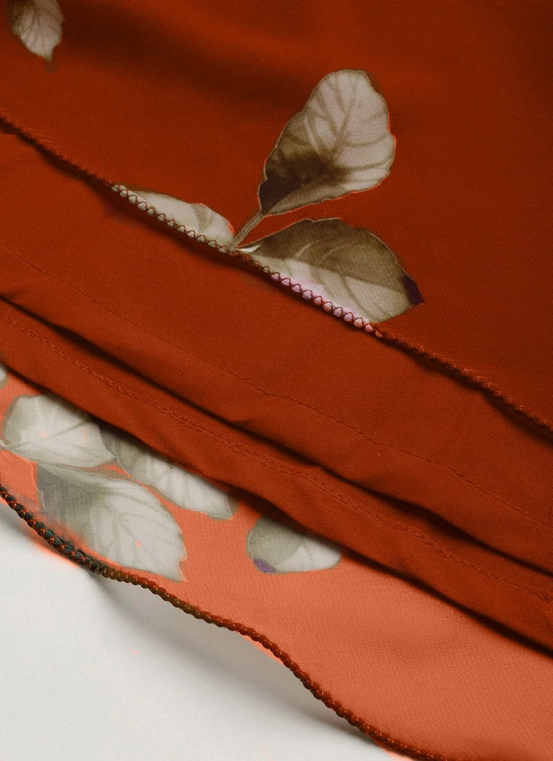 Rust Georgette Digital Printed Gown After Six Wear 8 Rust Georgette Digital Printed Gown After Six Wear - Image 8