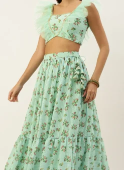 Skirt From Sea Green Digital Printed Co Ords Set After Six Wear