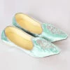 Sea Green Velvet Hand Work Mojri
