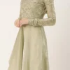 Teen Girls Silver Embroidered Jimmy Choo Layered Gown Party Wear