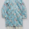 Sky Blue Cotton Gota N Printed Kurta Pyjama