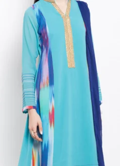Sky Blue Georgette Anarkali Suit After Six Wear