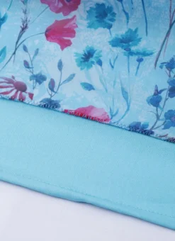 Sky Blue Printed Organza Asymmetrical Dress After Six Wear -Mahra Clothing Shop Sky Blue Printed Organza Asymmetrical Dress DRBS02105407 rrc4