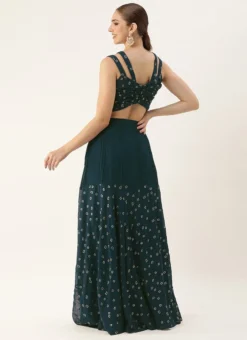 Teen Girls Teal Blue Georgette Embroidered Co Ord Set Festive Wear -Mahra Clothing Shop Teal Blue Georgette Embroidered Co ord Set IWBS02305160 b 1