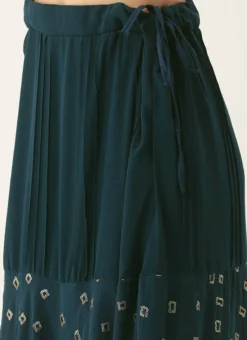 Skirt From Teal Blue Georgette Embroidered Co Ord Set After Six Wear -Mahra Clothing Shop Teal Blue Georgette Embroidered Co ord Set IWBS02305160 rrc2