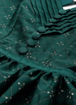 Teal Green Art Silk Foil Printed Maxi Dress Festive Wear -Mahra Clothing Shop Teal Green Art Silk Foil Printed Maxi Dress DRBS02211113 rrc1