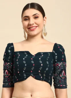 Teal Green Embroidered Blouse Festive Wear -Mahra Clothing Shop Teal Green Embroidered Blouse BLBS02306299 u