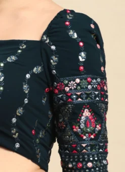 Teal Green Embroidered Blouse Festive Wear -Mahra Clothing Shop Teal Green Embroidered Blouse BLBS02306299 rrc3
