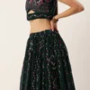 Teen Girls Teal Green Georgette Sequins Embroidered Lehenga Festive Wear