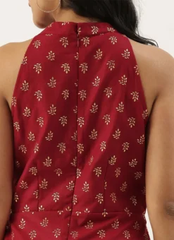 Teen Girls Beige N Maroon Halter Neck Style Kurta Set Festive Wear -Mahra Clothing Shop Teen Girls Beige N Maroon Halter Neck Style Kurta Set TGKSBS02102847 rrc2