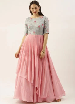 Teen Girls Blue Chinon Embroidered N Pink Gown Festive Wear 6 Teen Girls Blue Chinon Embroidered N Pink Gown Festive Wear -Mahra Clothing Shop Teen Girls Blue Chinon Embroidered N Pink Gown TGIWBS02104288 u
