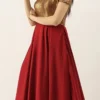 Teen Girls Brown N Maroon Sequins Georgette Floor Length Gown Party Wear