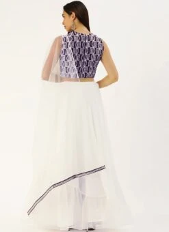 Teen Girls Dark Blue N White Embroidered Floor Length Lehenga Party Wear -Mahra Clothing Shop Teen Girls Dark Blue N White Embroidered Floor Length Lehenga TGGHBS02203583 b