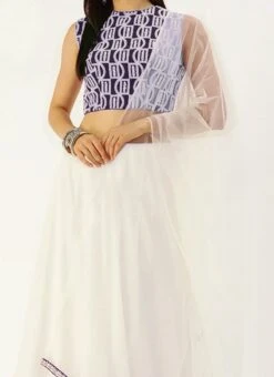 Teen Girls Dark Blue N White Embroidered Floor Length Lehenga Party Wear