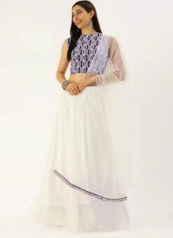 Teen Girls Dark Blue N White Embroidered Floor Length Lehenga Party Wear -Mahra Clothing Shop Teen Girls Dark Blue N White Embroidered Floor Length Lehenga TGGHBS02203583 u