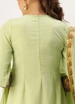 Teen Girls Gathered Flare Green Embroidered Gharara Suit Festive Wear -Mahra Clothing Shop Teen Girls Gathered Flare Green Embroidered Gharara Suit TGSLBS02103967 rrc2