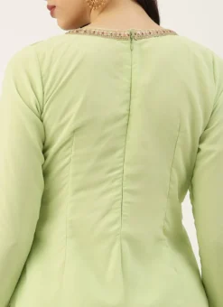 Teen Girls Green Ebroidered Square Neck Sharara Suit Festive Wear -Mahra Clothing Shop Teen Girls Green Ebroidered Square Neck Sharara suit TGSLBS02102951 rrc2