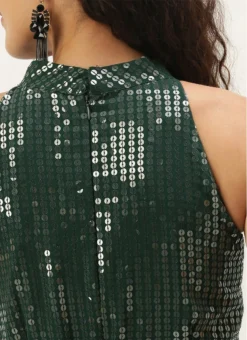 Teen Girls Green Embroidered Handkerchief Gown Party Wear -Mahra Clothing Shop Teen Girls Green Embroidered Handkerchief Gown TGIWBS02105330 rrc2