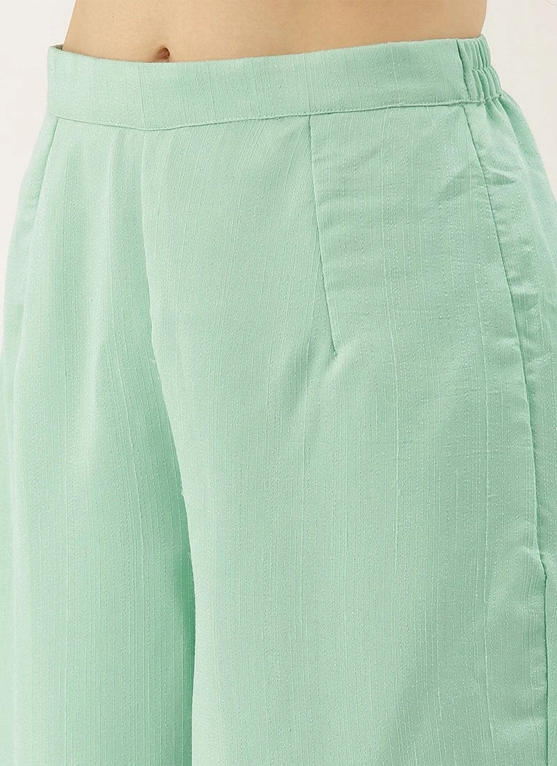 Teen Girls Green Embroidered Jacket Style Wide Leg Pant Set Festive Wear 8 Teen Girls Green Embroidered Jacket Style Wide Leg Pant Set Festive Wear - Image 8