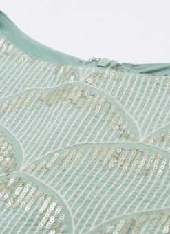 Teen Girls Green Georgette Sequins Layered Gharara Suit Party Wear -Mahra Clothing Shop Teen Girls Green Georgette Sequins Layered Gharara Suit TGSLBS02102948 rrc1