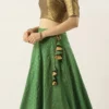 Teen Girls Green N Brown Sequins Lehenga Set Festive Wear