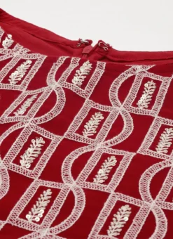 Teen Girls Maroon Embroidered Gharara Suit Festive Wear -Mahra Clothing Shop Teen Girls Maroon Embroidered Gharara Suit TGSLBS02102943 rrc1