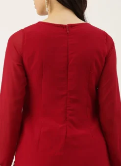 Teen Girls Maroon Embroidered Gharara Suit Festive Wear -Mahra Clothing Shop Teen Girls Maroon Embroidered Gharara Suit TGSLBS02102943 rrc2