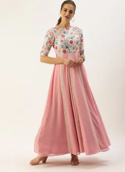 Teen Girls Multicolored Georgette Embroidered Kali Festive Wear -Mahra Clothing Shop Teen Girls Multicolored Georgette Embroidered Kali TGIWBS02104149 u