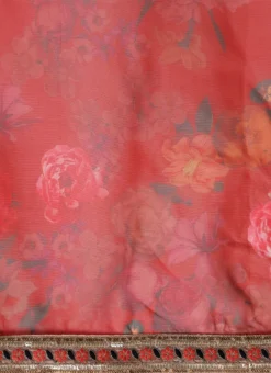 Teen Girls Red Organza Digital Printed Saree N Yellow Blouse Festive Wear -Mahra Clothing Shop Teen Girls Red Organza Digital Printed Saree N Yellow Blouse TGSABS02104140 rrc2