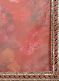 Teen Girls Red Organza Digital Printed Saree N Yellow Blouse Festive Wear -Mahra Clothing Shop Teen Girls Red Organza Digital Printed Saree N Yellow Blouse TGSABS02104140 rrc3