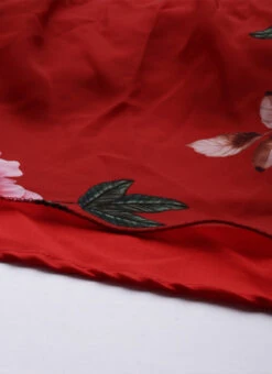 Teen Girls Rust Georgette Digital Printed Ruffle Neck Gown Party Wear -Mahra Clothing Shop Teen Girls Rust Georgette Digital Printed Ruffle Neck Gown TGIWBS02104207 rrc2