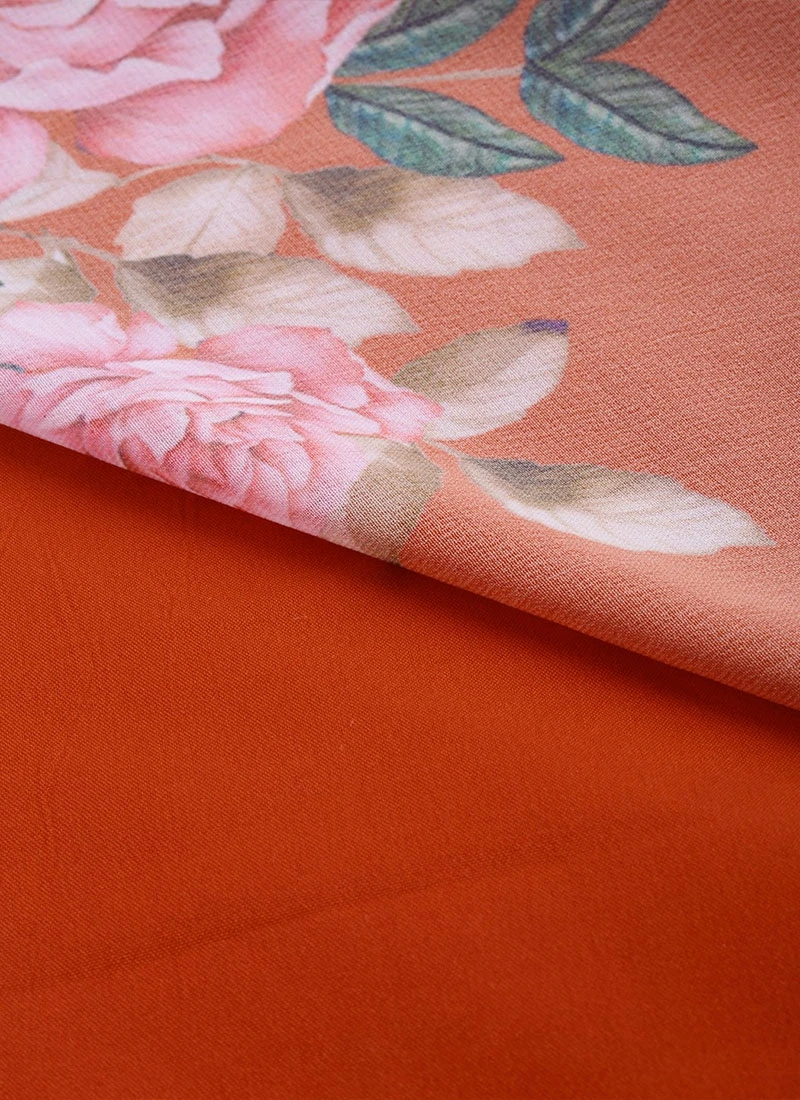 Teen Girls Rust N Brown Georgette Handkerchief Style Gown Festive Wear 7 Teen Girls Rust N Brown Georgette Handkerchief Style Gown Festive Wear - Image 7