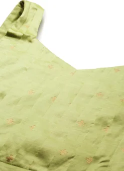 Pista Green High N Low Pleated Yoke Dress Festive Wear -Mahra Clothing Shop Turquoise High N Low Pleated Yoke Dress DRBS02108657 rrc1 1