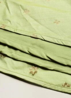 Turquoise High N Low Pleated Yoke Dress Festive Wear -Mahra Clothing Shop Turquoise High N Low Pleated Yoke Dress DRBS02108657 rrc2