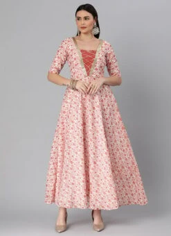 White Art Silk Printed Crisscross Dress Festive Wear -Mahra Clothing Shop White Art Silk Printed Crisscross Dress DRBS02205031 u