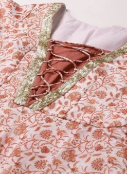 White Art Silk Printed Crisscross Dress Festive Wear -Mahra Clothing Shop White Art Silk Printed Crisscross Dress DRBS02205031 rrc1