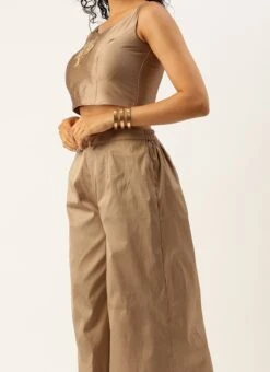 Teen Girls White Chinon N Gold Jacket Suit Party Wear