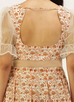 White Digital Printed Art Silk Dress After Six Wear -Mahra Clothing Shop White Digital Printed Art Silk Dress DRBS02208475 rrc2