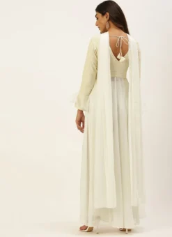 Teen Girls White Embroidered Anarkali Suit Festive Wear -Mahra Clothing Shop White Embroidered Anarkali Suit SLBS02205043 b