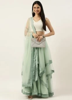 Teen Girls White Embroidered Georgette Lehenga Set Festive Wear -Mahra Clothing Shop White Embroidered Georgette Lehenga Set GHBS02205982 u